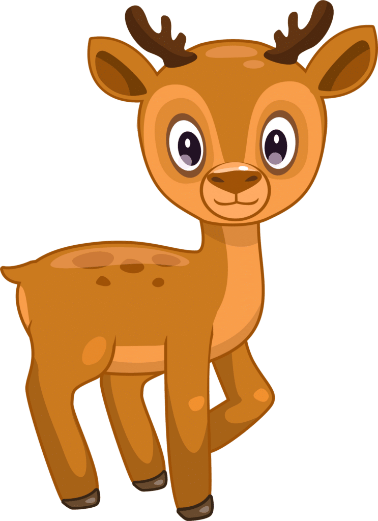 Illustrated woodland deer character