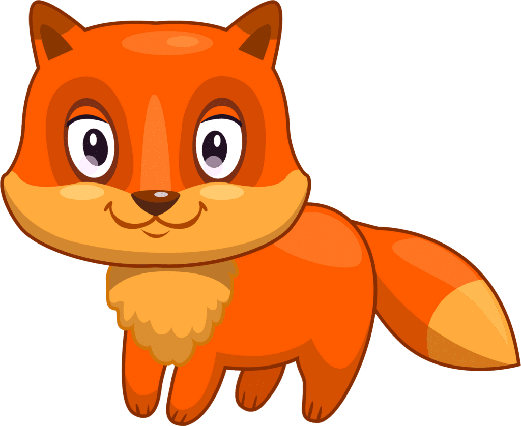 Illustrated woodland fox character