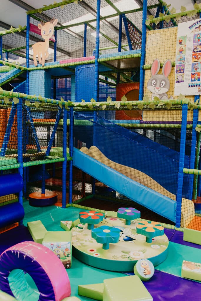 Indoor soft play climbing and slide area